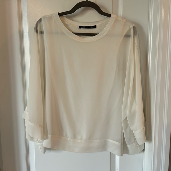 Zara Woman Black Label Sheer Blouse - Picture 1 of 2